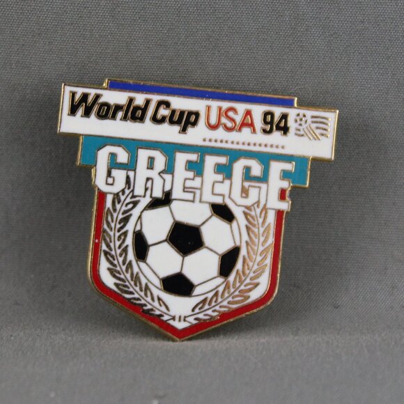 1994 World Cup of Soccer Pin - Greece Shield Design by Peter David - Metal Pin - Picture 3 of 3